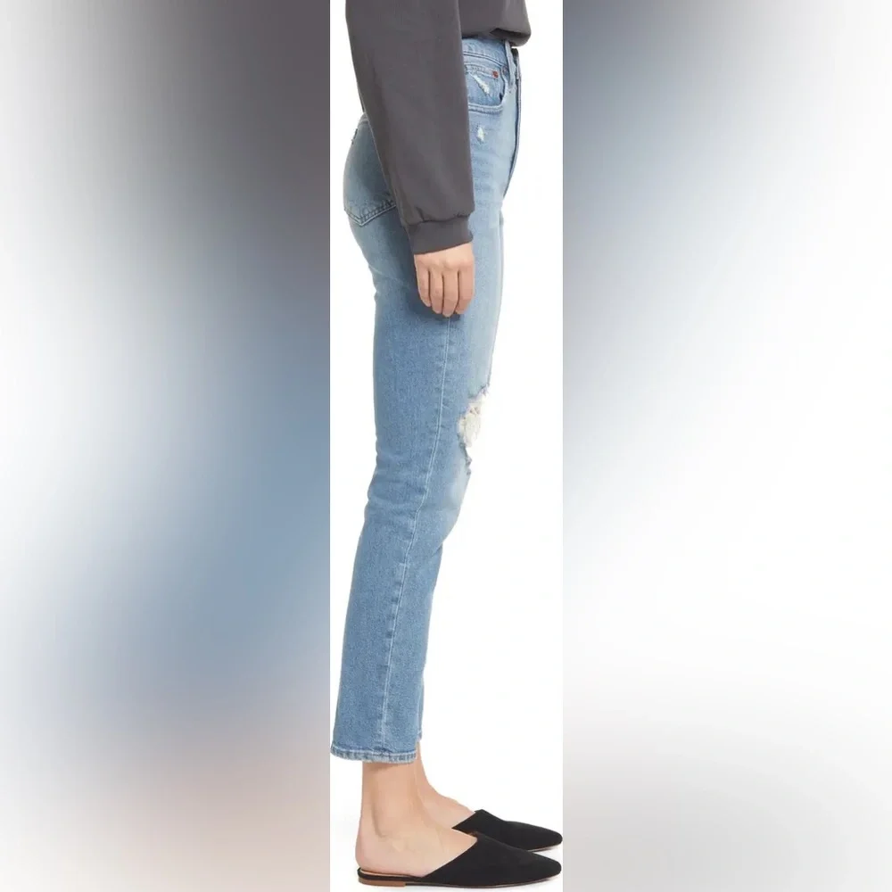 ❤️ Madewell The Perfect High Waist Ripped Vintage Jeans Denman Wash - Picture 9 of 11